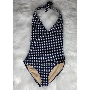❌SOLD❌J.Crew Jen Dot Deep V Tank One Piece